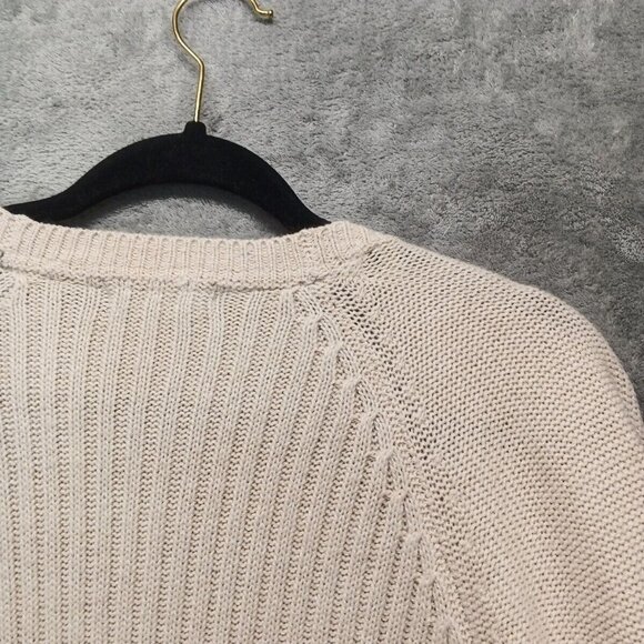 RDI Cardigan Sweater SMALL(4-6)Women Pullover Fall Solid Ivory Knit Cotton Blend - Picture 15 of 15